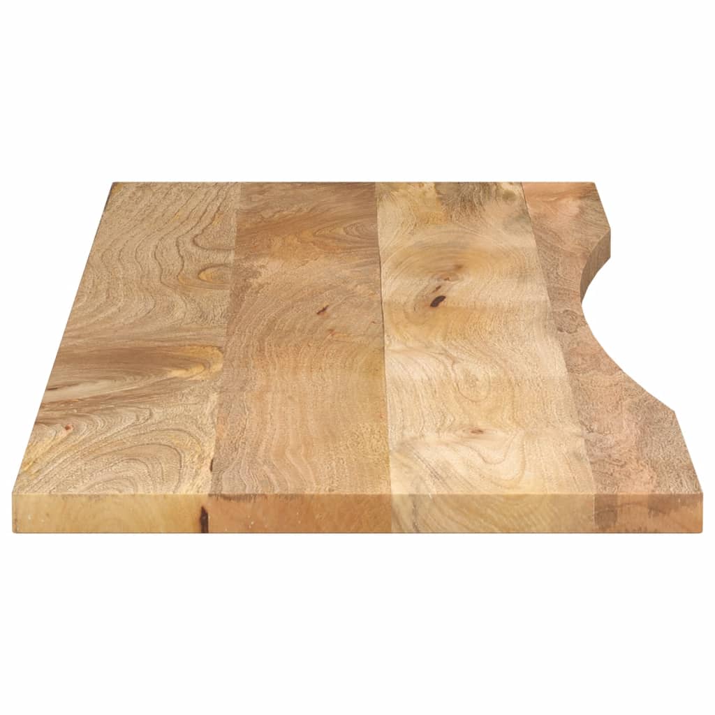 Piano Scrivania con Curva 160x50x2,5cm Massello Grezzo di Mango