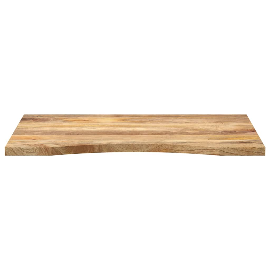 Piano Scrivania con Curva 100x60x2,5cm Massello Grezzo di Mango
