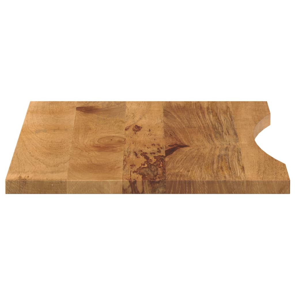 Piano Scrivania con Curva 90x60x2,5 cm Massello Grezzo di Mango