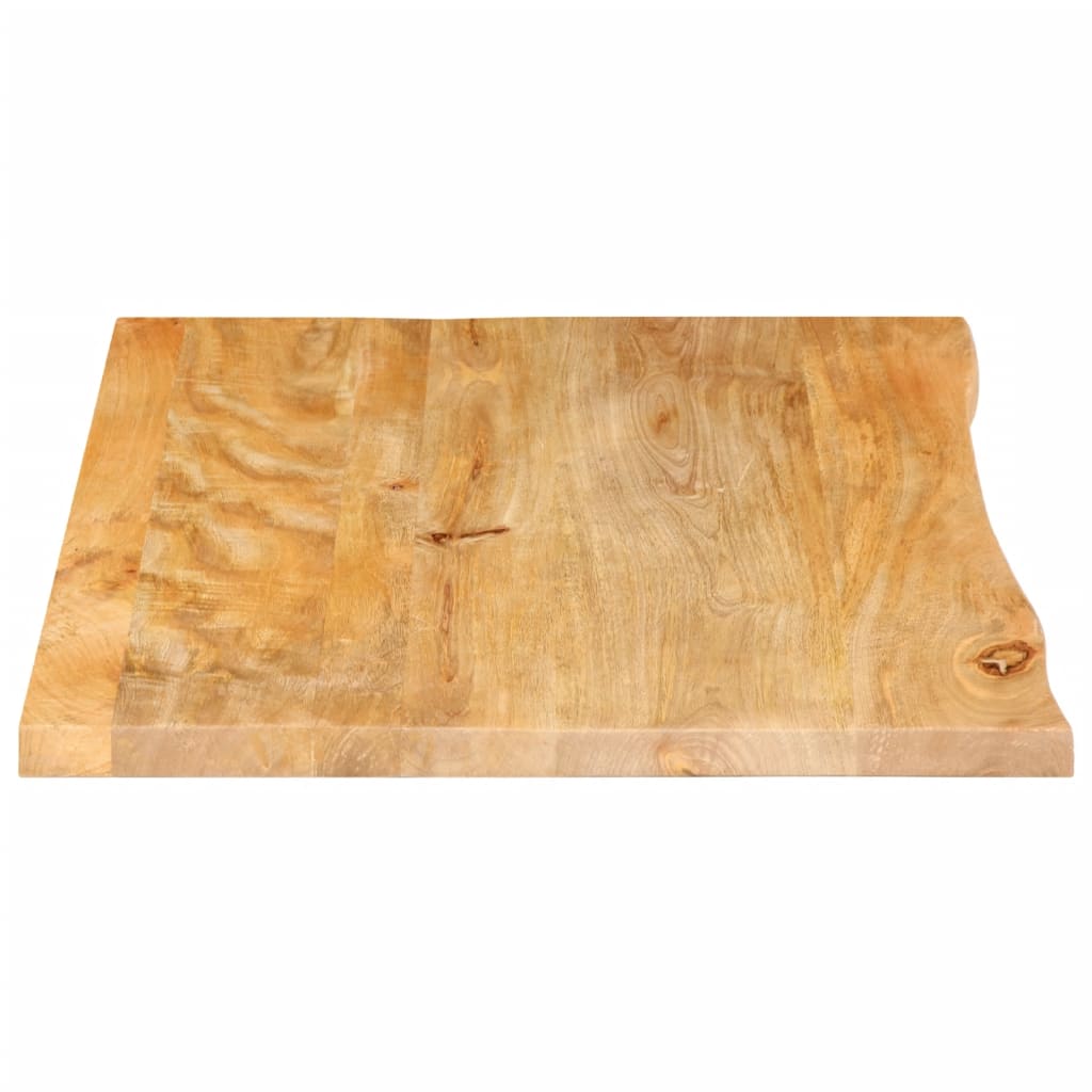 Piano Tavolo Bordi Vivi 90x60x3,8 cm in Legno Massello di Mango