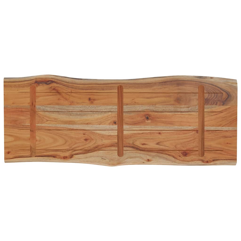 Piano Tavolo 100x40x2,5 cm Rettangolare Legno Acacia Bordi Vivi