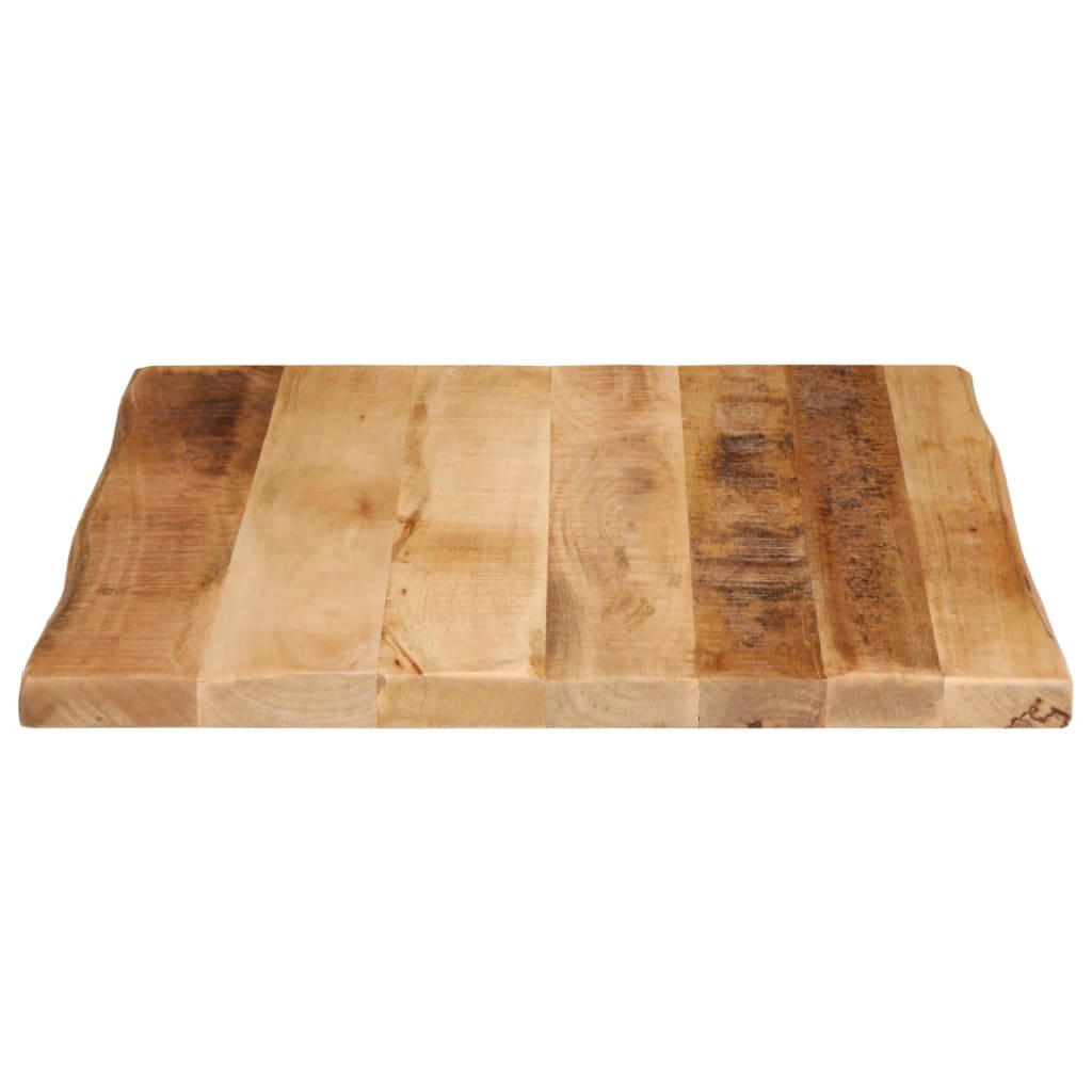 Piano Tavolo Bordi Vivi 40x40x2,5cm Massello Mango Grezzo