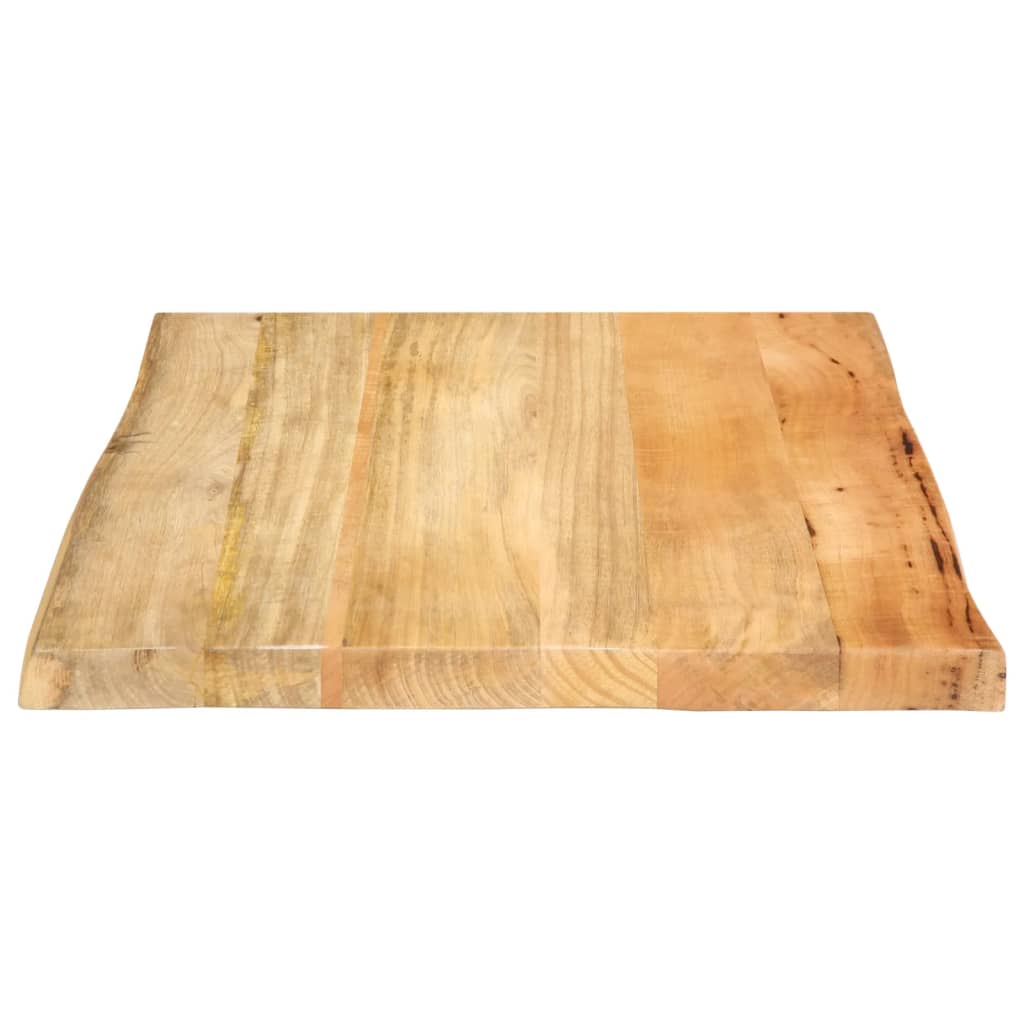 Piano Tavolo 60x60x2,5 cm Bordi Vivi in Legno Massello di Mango