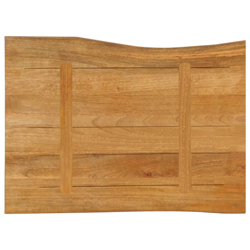 Piano per Tavolo 80x60x3,8cm Bordi Vivi in Legno Massello Mango