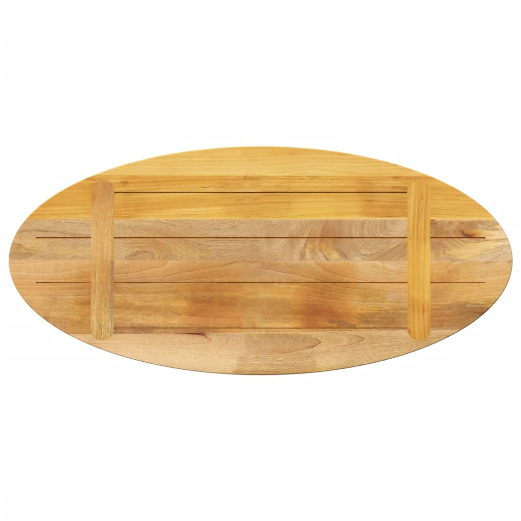 Piano Tavolo 80x40x3,8 cm Ovale in Legno Massello di Mango