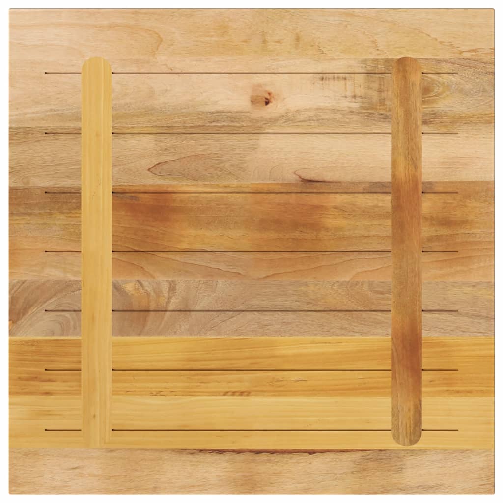Piano per Tavolo 70x70x2,5 cm Quadrato Legno di Mango Grezzo