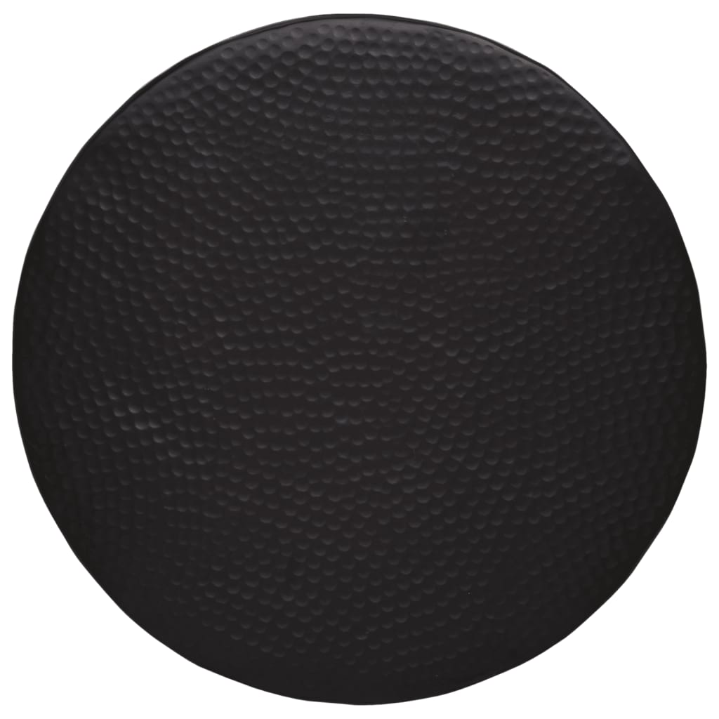 Tavolino da Salotto in Alluminio Martellato Ø 50x30 cm Nero