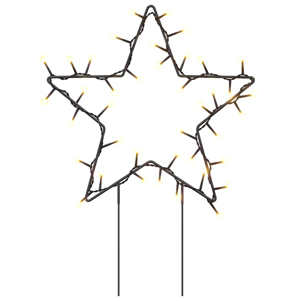 Decorazioni Luminose Natalizie Picchetti 3pz Stella 50LED 29cm