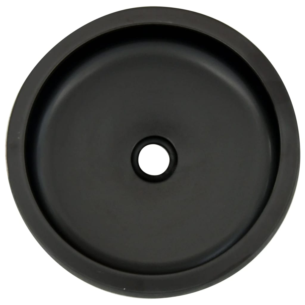 Lavabo da Appoggio Nero e Marrone Rotondo ?41x14 cm Ceramica