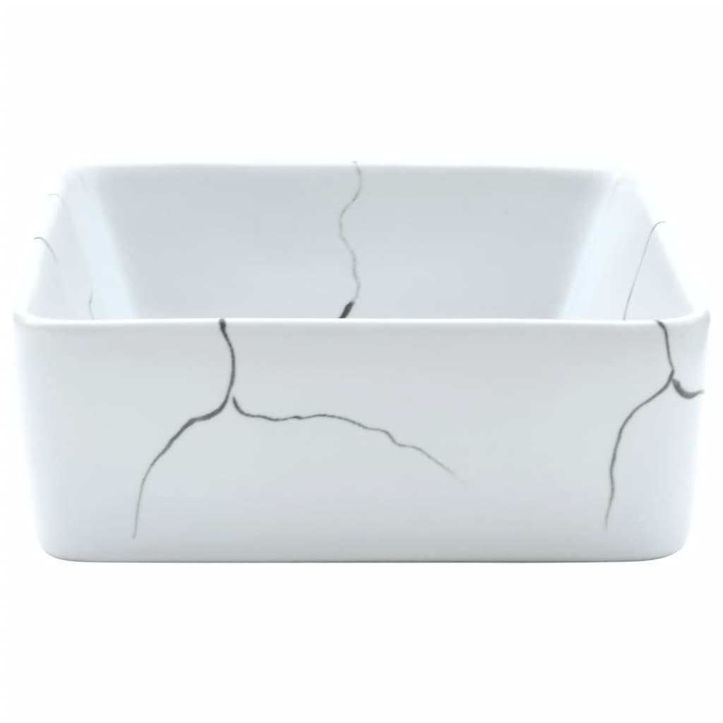 Lavabo da Appoggio Bianco Rettangolare 46x35,5x13 cm Ceramica