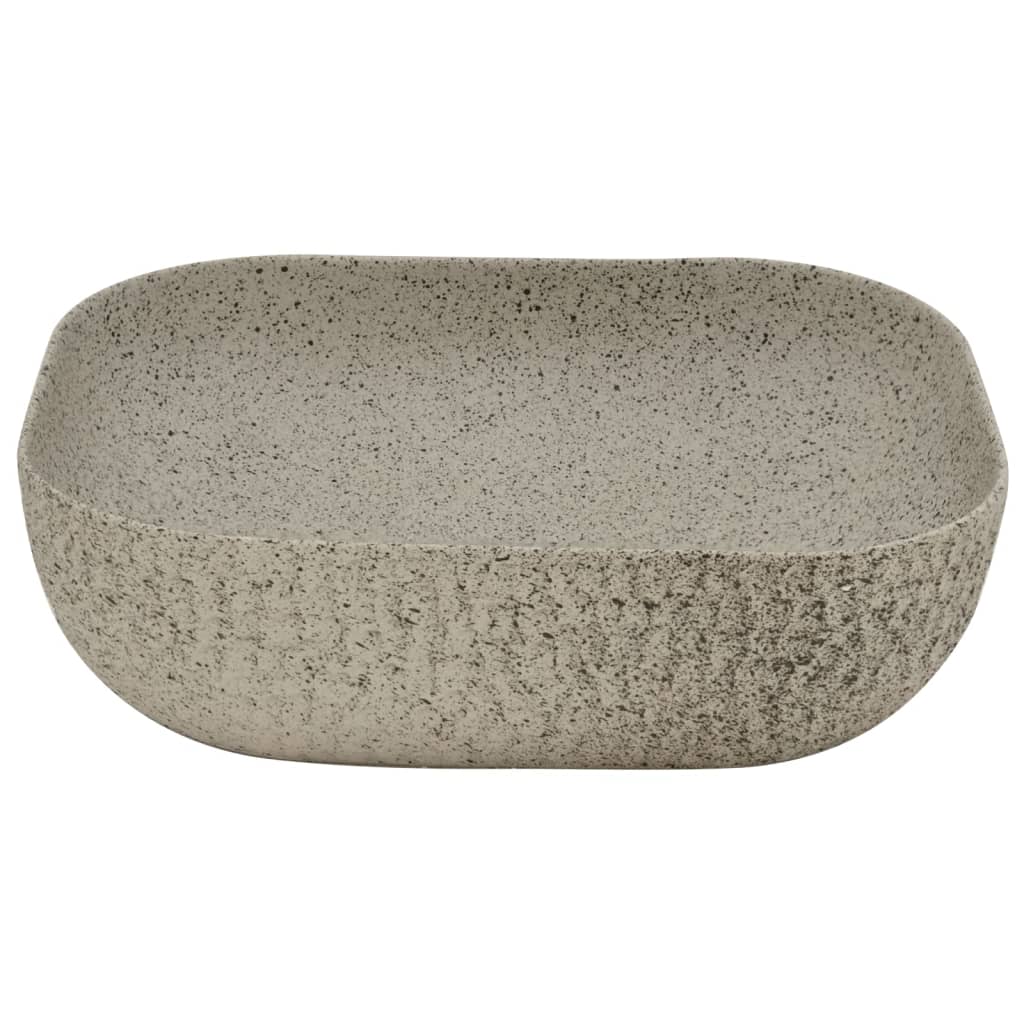 Lavabo da Appoggio Grigio Rettangolare 48x37,5x13,5 cm Ceramica