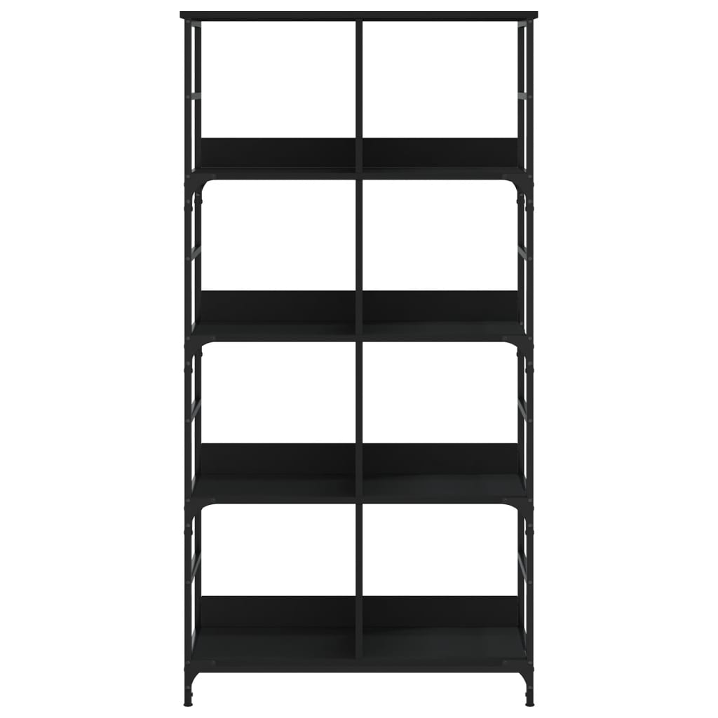 Libreria Nera 78,5x33x153 cm in Legno Multistrato