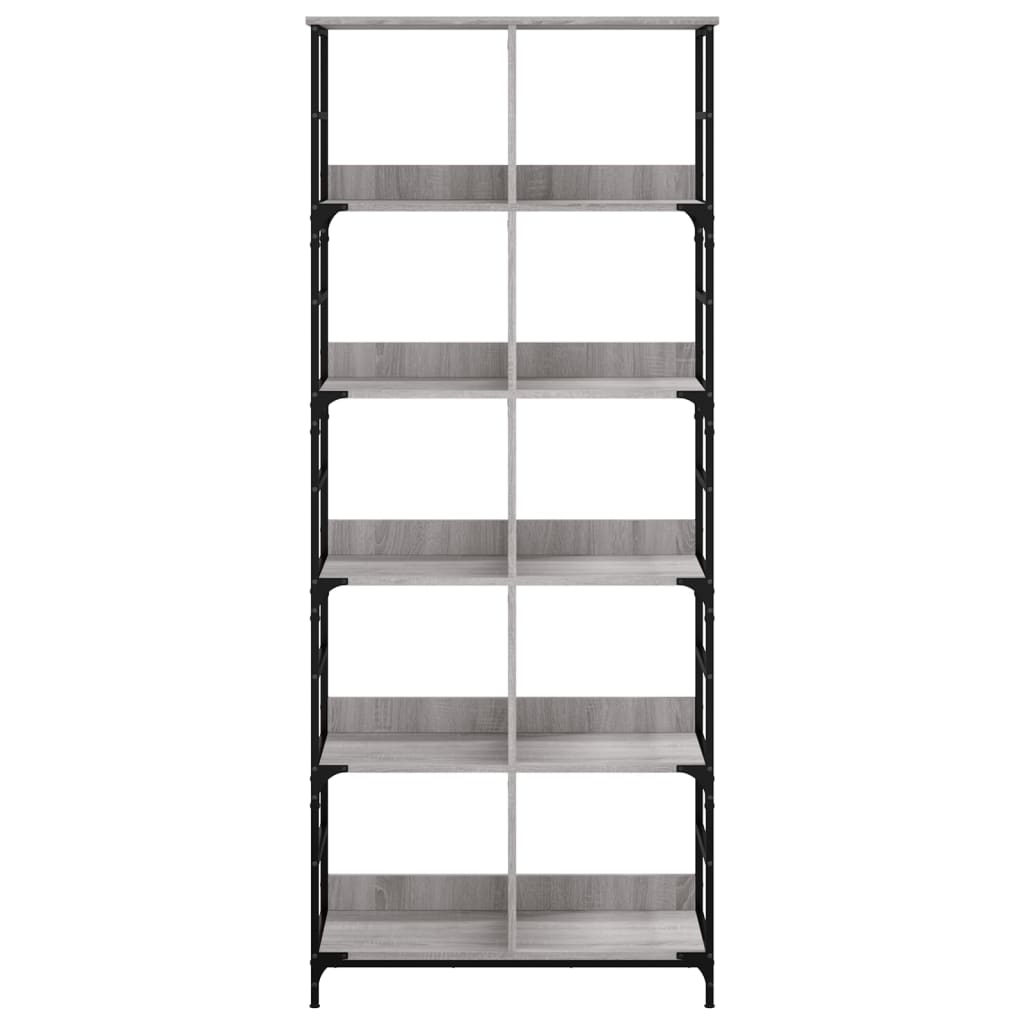 Libreria Grigio Sonoma 78,5x33x188,5 cm in Legno Multistrato