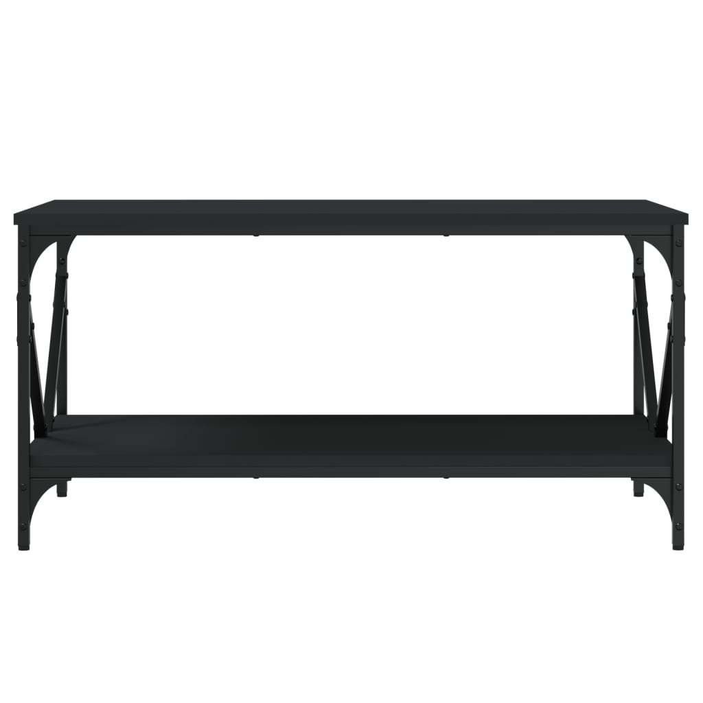 Tavolino da Salotto Nero 90x50x45 cm in Legno Multistrato