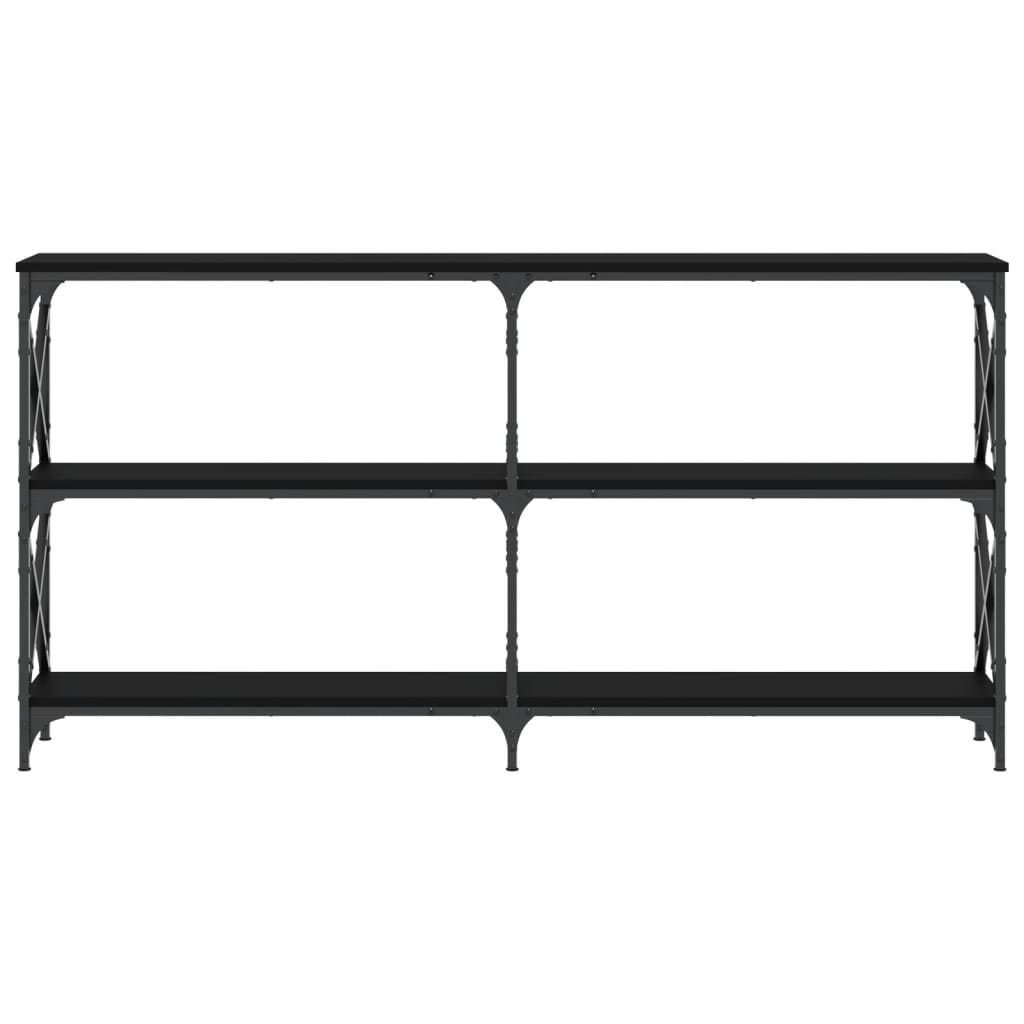 Tavolino Consolle Nero 200x28x80,5 cm in Legno Multistrato