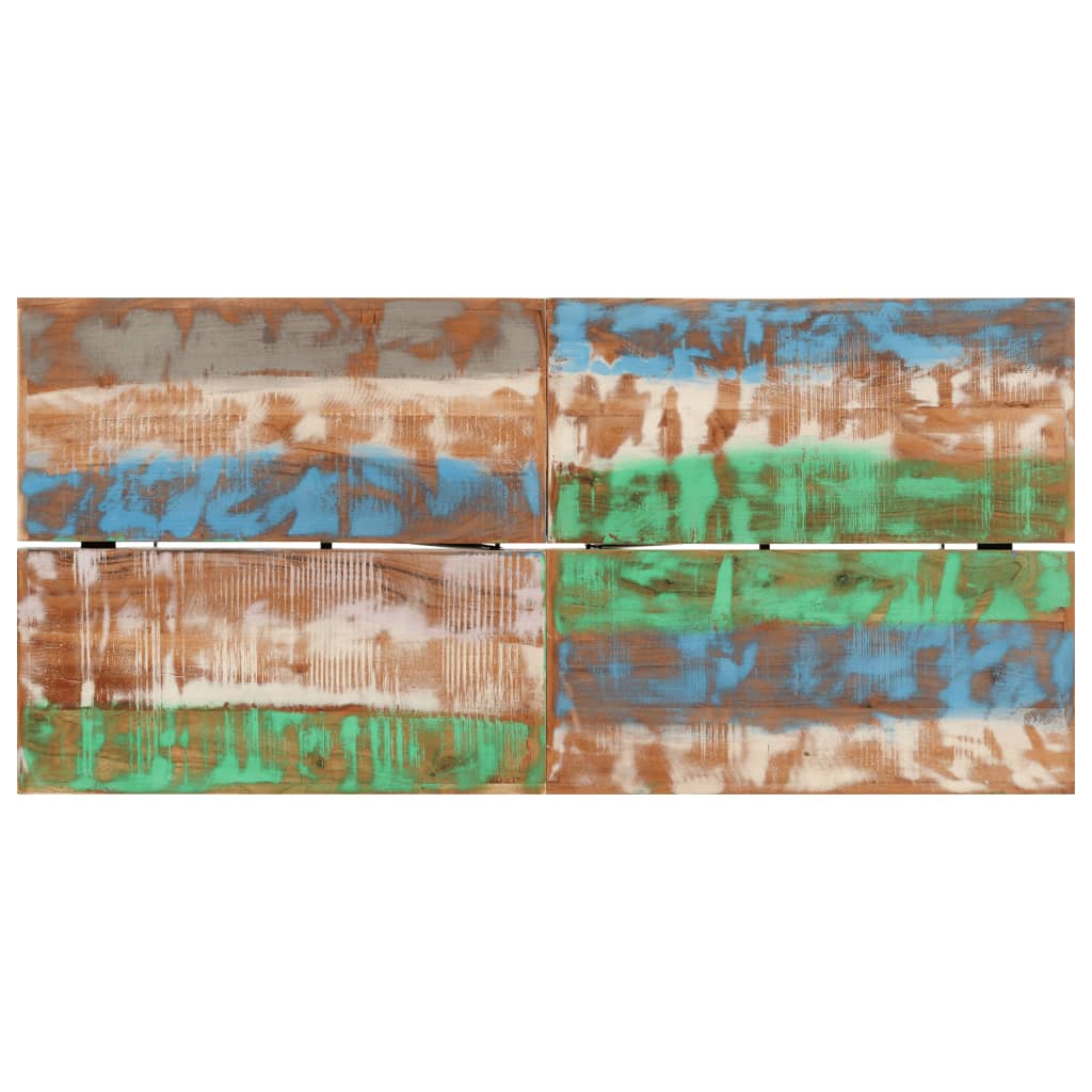 Tavolino da Bar 150x70x107cm Legno Massello di Recupero e Ferro
