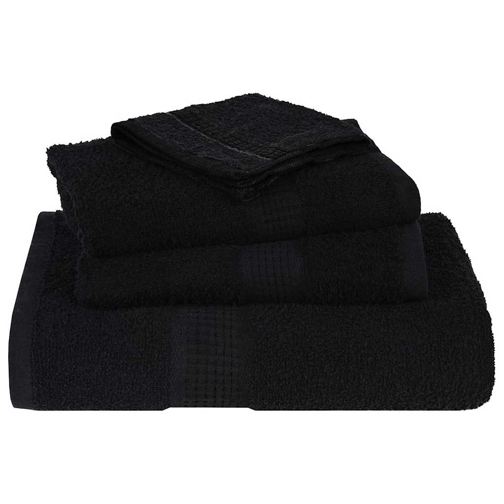 Set Asciugamani 6 pz Neri 360 gsm 100% Cotone