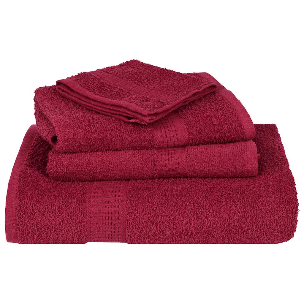 Set Asciugamani 12 pz Bordeaux 360 gsm 100% Cotone