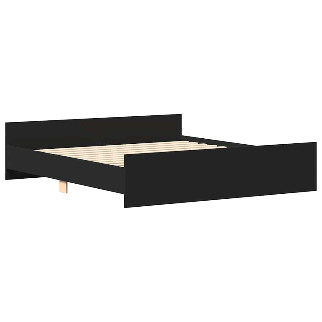 Giroletto con Testiera e Pediera Nero 200x200 cm