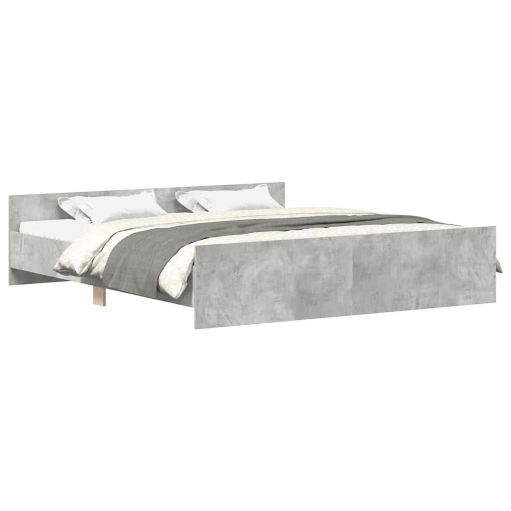 Giroletto con Testiera e Pediera Grigio Cemento 200x200 cm