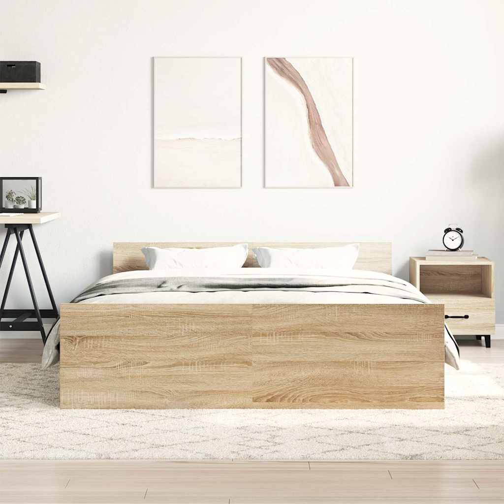 Giroletto con Testiera e Pediera Rovere Sonoma 120x200 cm