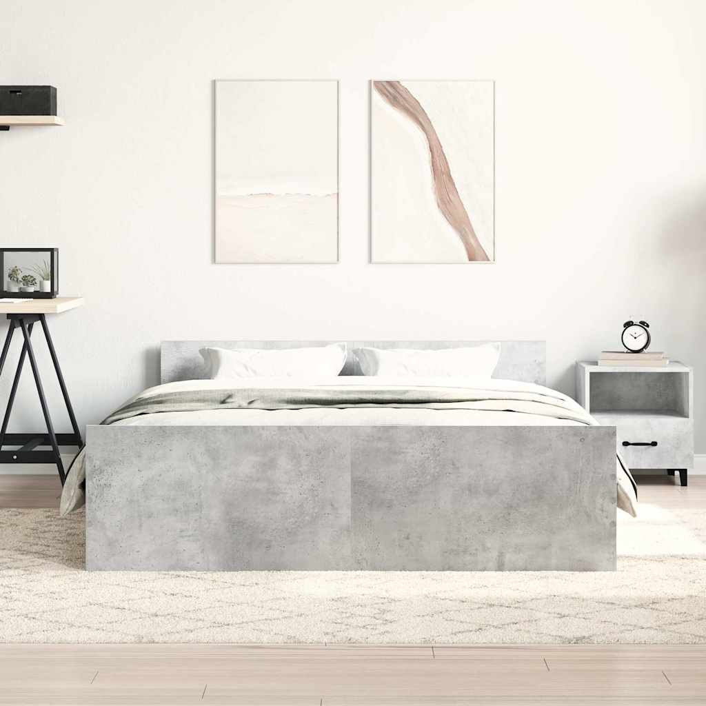 Giroletto con Testiera e Pediera Grigio Cemento 120x200 cm