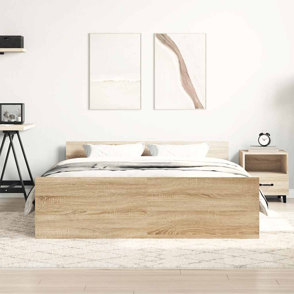 Giroletto con Testiera e Pediera Rovere Sonoma 140x200 cm