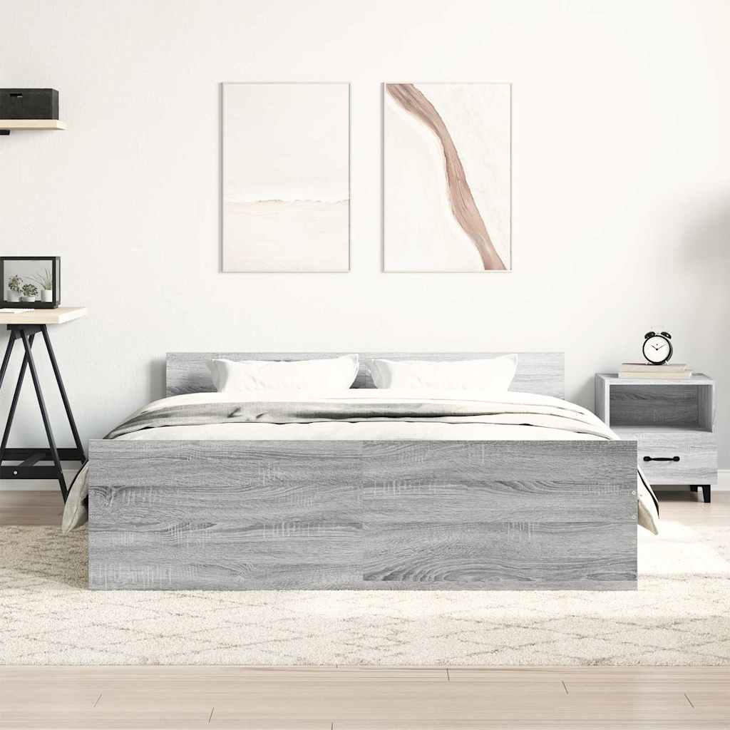 Giroletto con Testiera e Pediera Grigio Sonoma 140x200 cm