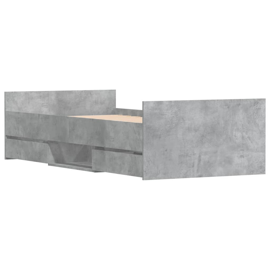 Giroletto con Testiera e Pediera Grigio Cemento 100x200 cm