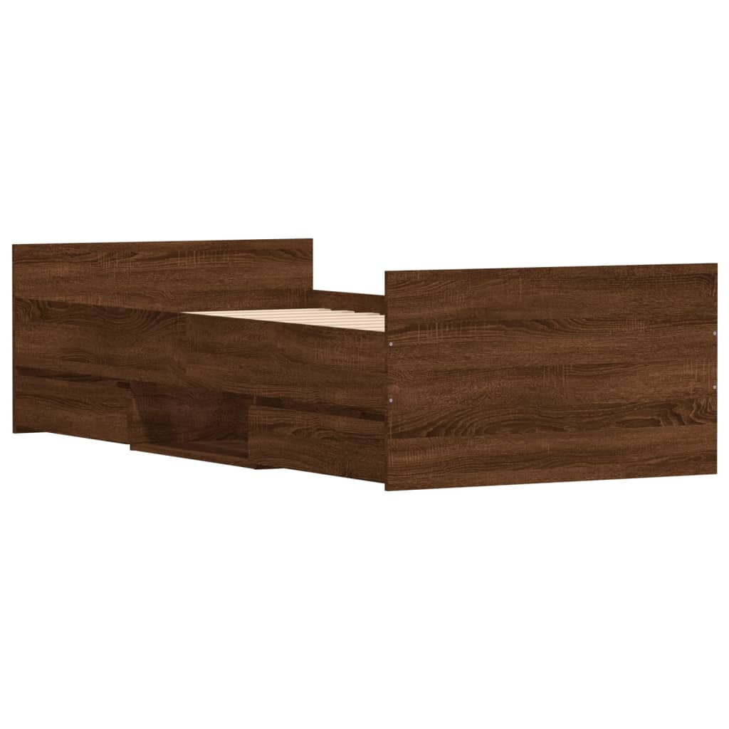 Giroletto con Testiera e Pediera Rovere Marrone 100x200 cm