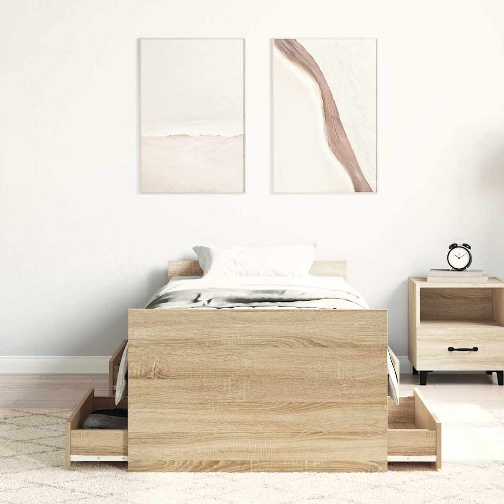 Giroletto con Testiera e Pediera Rovere Sonoma 90x200 cm