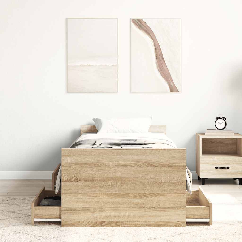 Giroletto con Testiera e Pediera Rovere Sonoma 90x190 cm