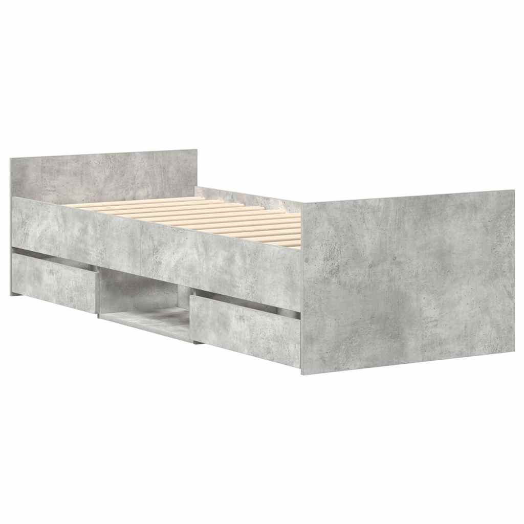 Giroletto con Testiera e Pediera Grigio Cemento 90x190 cm