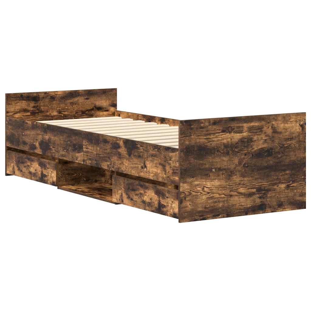 Giroletto con Testiera e Pediera Rovere Fumo 90x190 cm