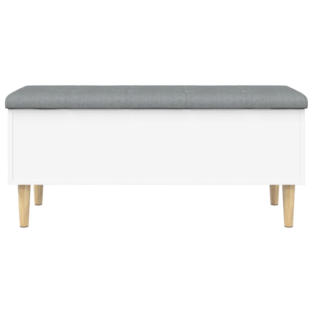 Panca Portaoggetti Bianca 102x42x46 cm in Legno Multistrato