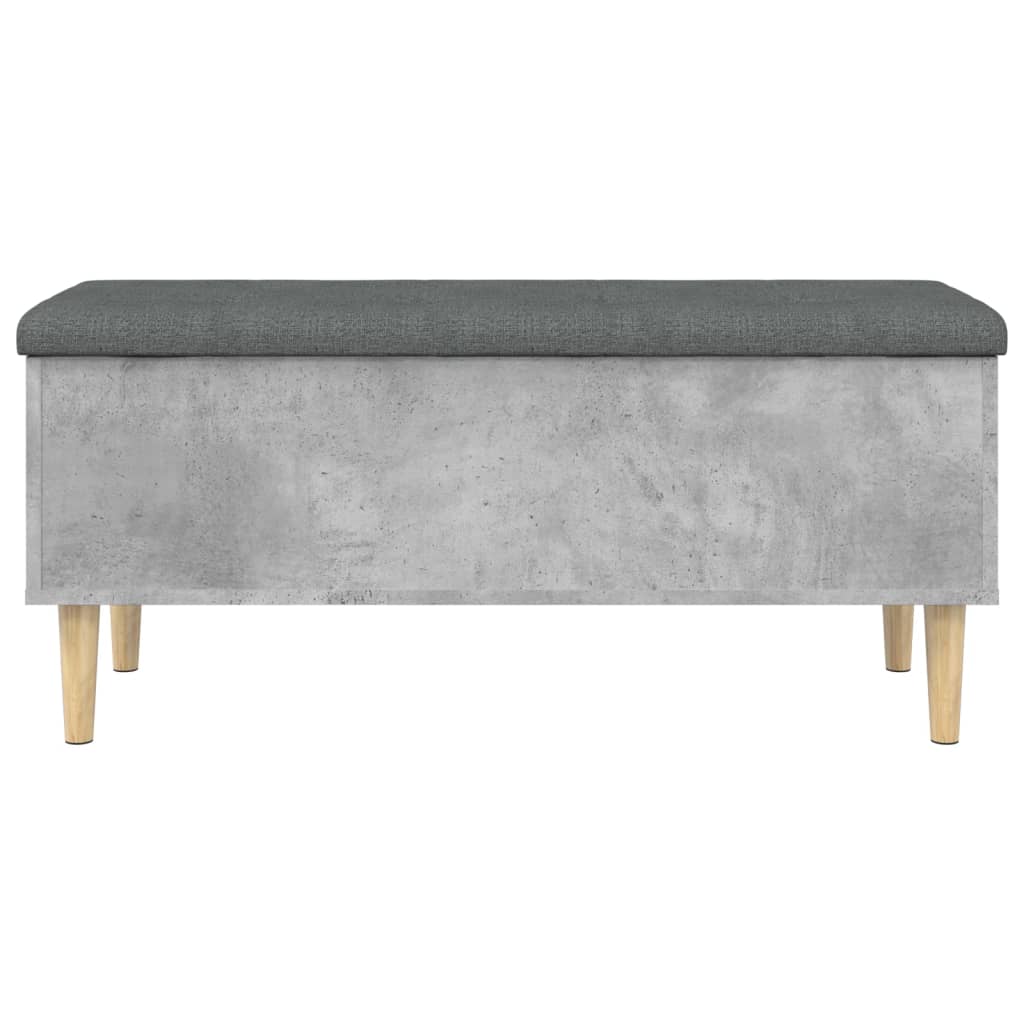 Panca Portaoggetti Grigio Cemento 102x42x46cm Legno Multistrato