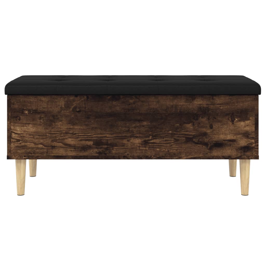 Panca Portaoggetti Rovere Fumo 102x42x46 cm Legno Multistrato