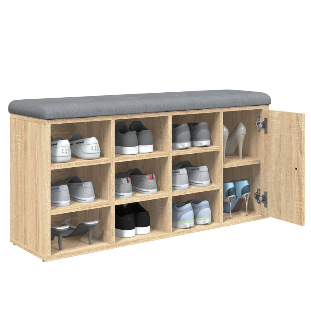 Panca Porta Scarpe Rovere Sonoma 102x32x50 cm Legno Multistrato
