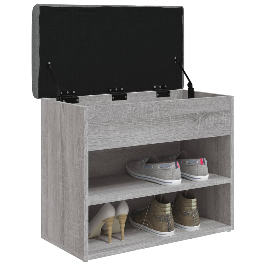 Panca Porta Scarpe Grigio Sonoma 62x32x50 cm Legno Multistrato