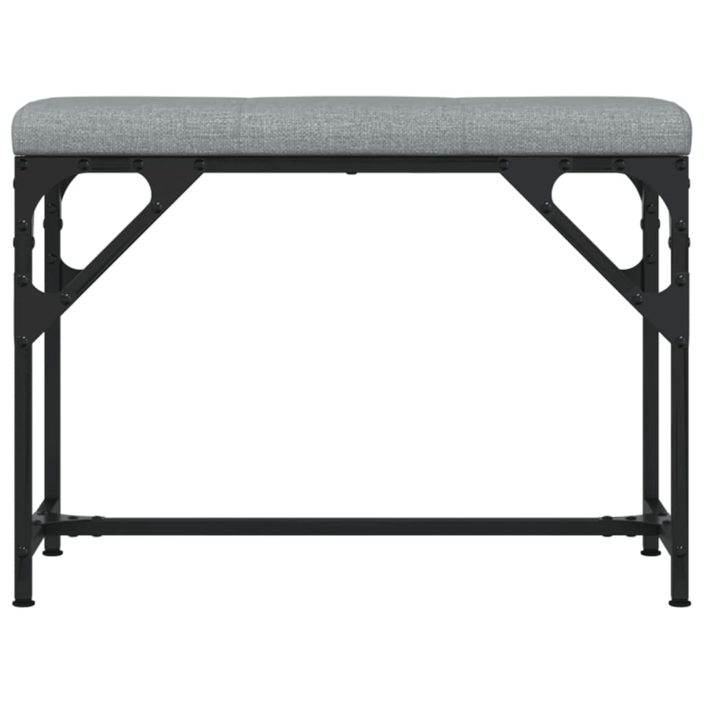 Panca da Pranzo Grigio Chiaro 62x32x45 cm in Acciaio e Tessuto