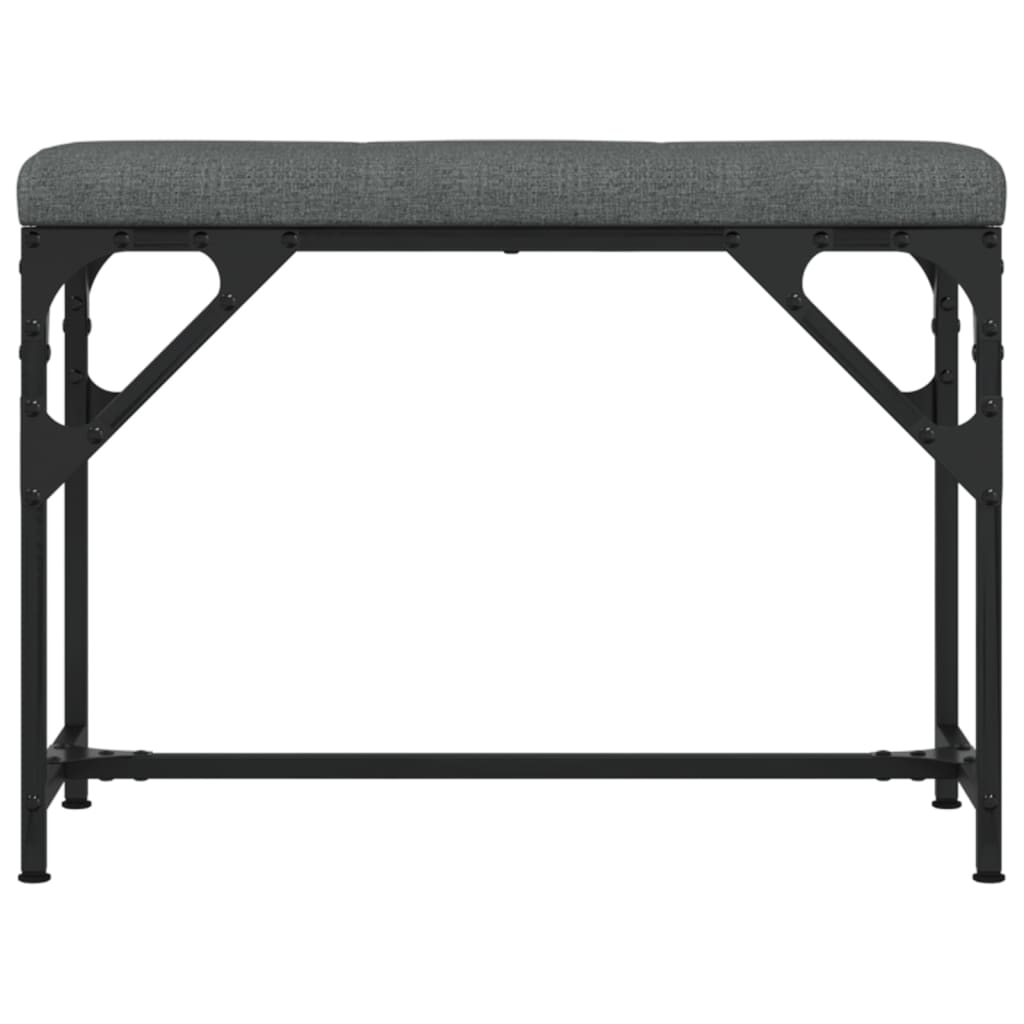 Panca da Pranzo Grigio Scuro 62x32x45 cm in Acciaio e Tessuto