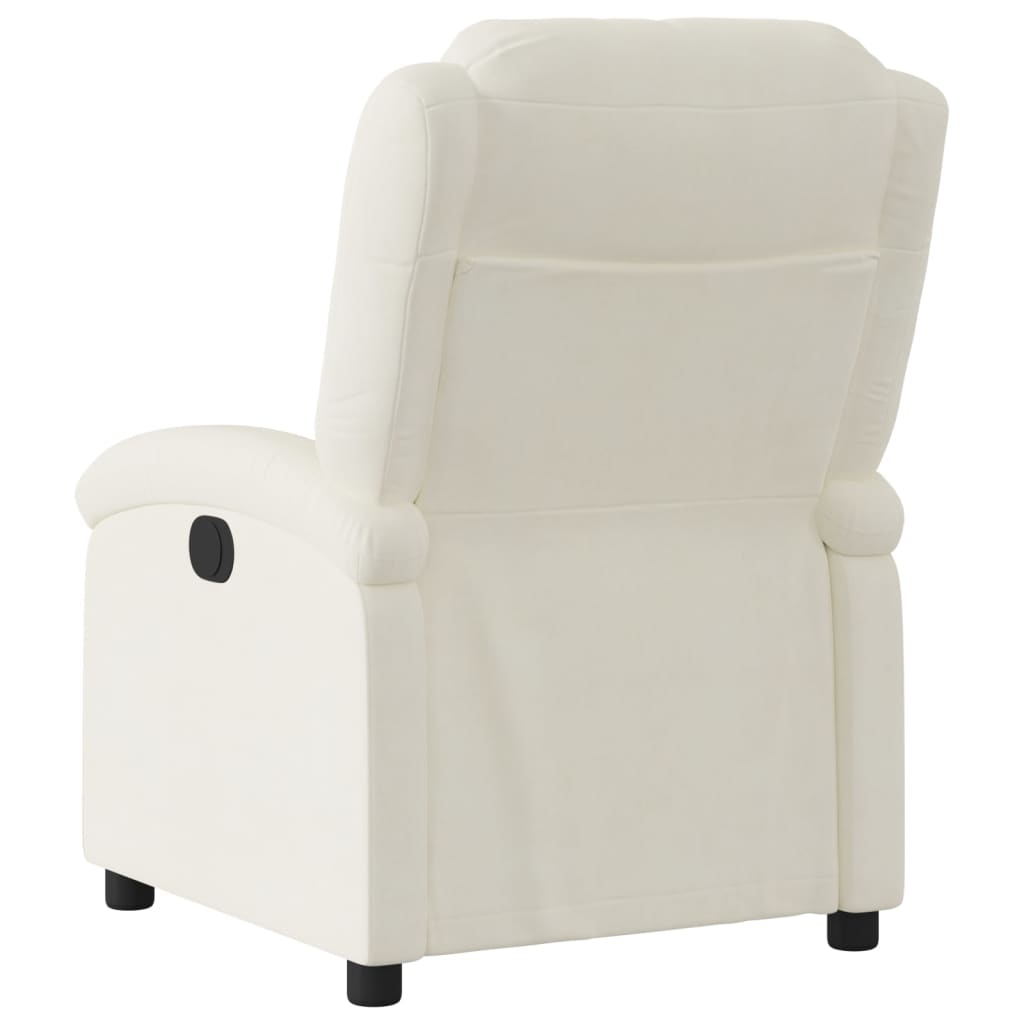 Poltrona Elettrica Reclinabile Crema in Velluto