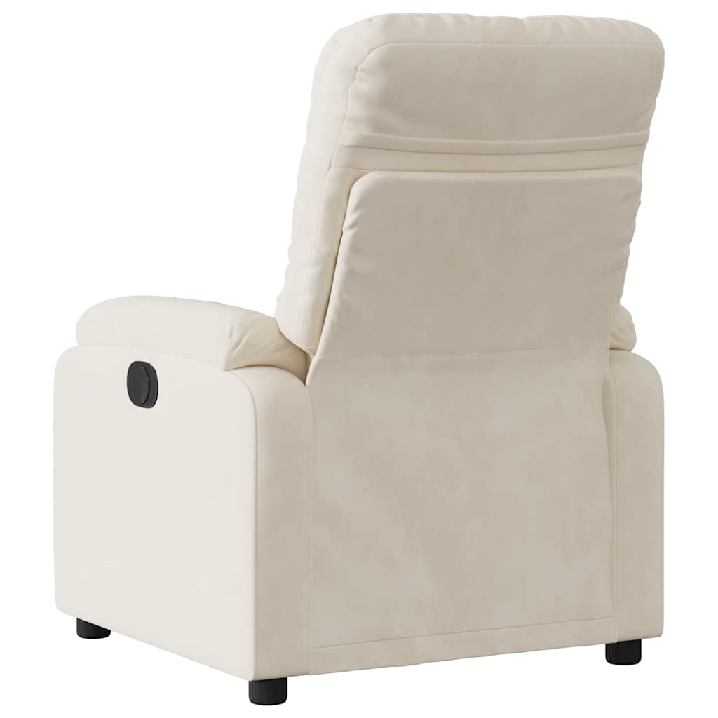 Poltrona Reclinabile Elettrica Beige in Tessuto di Microfibra