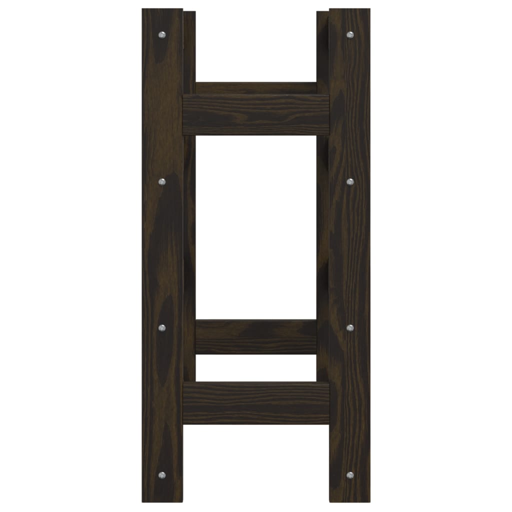 Portabottiglie per 16 Bottiglie Nero Legno Massello di Pino