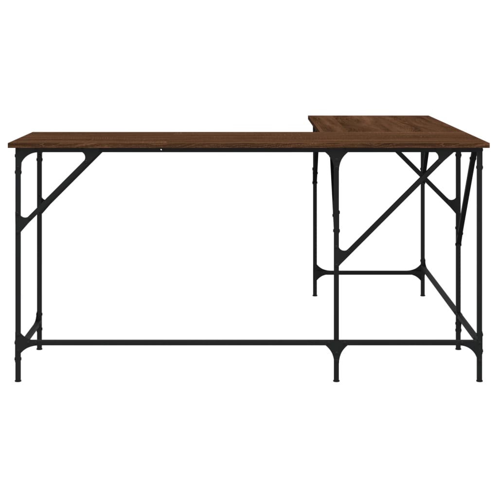 Scrivania Rovere Marrone 149x149x75 cm in Legno Multistrato