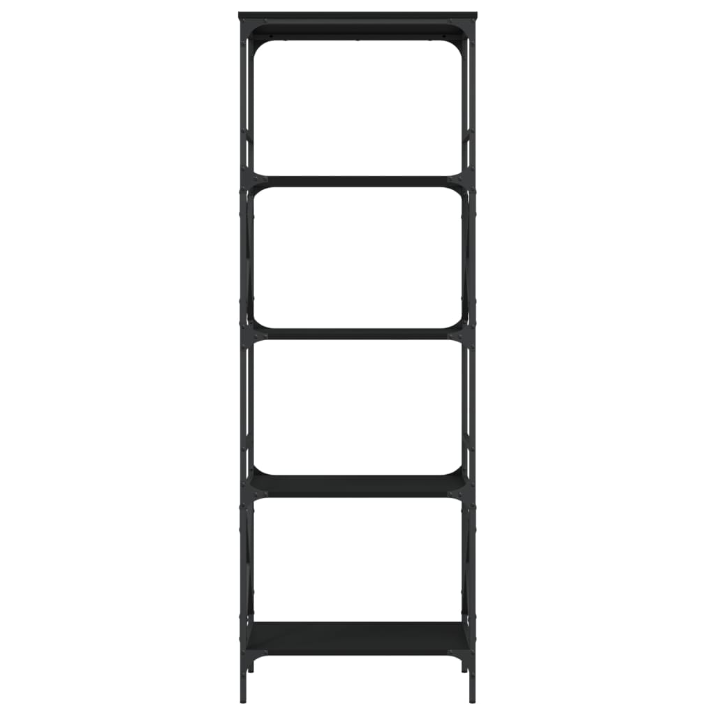 Libreria a 5 Ripiani Nera 59x35x171 cm in Legno Multistrato