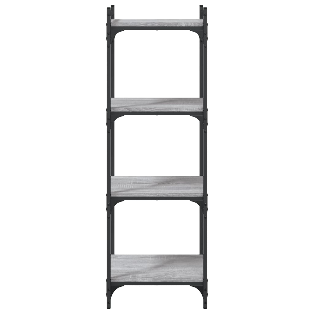 Libreria 4 Ripiani Grigio Sonoma 40x30x120cm Legno Multistrato