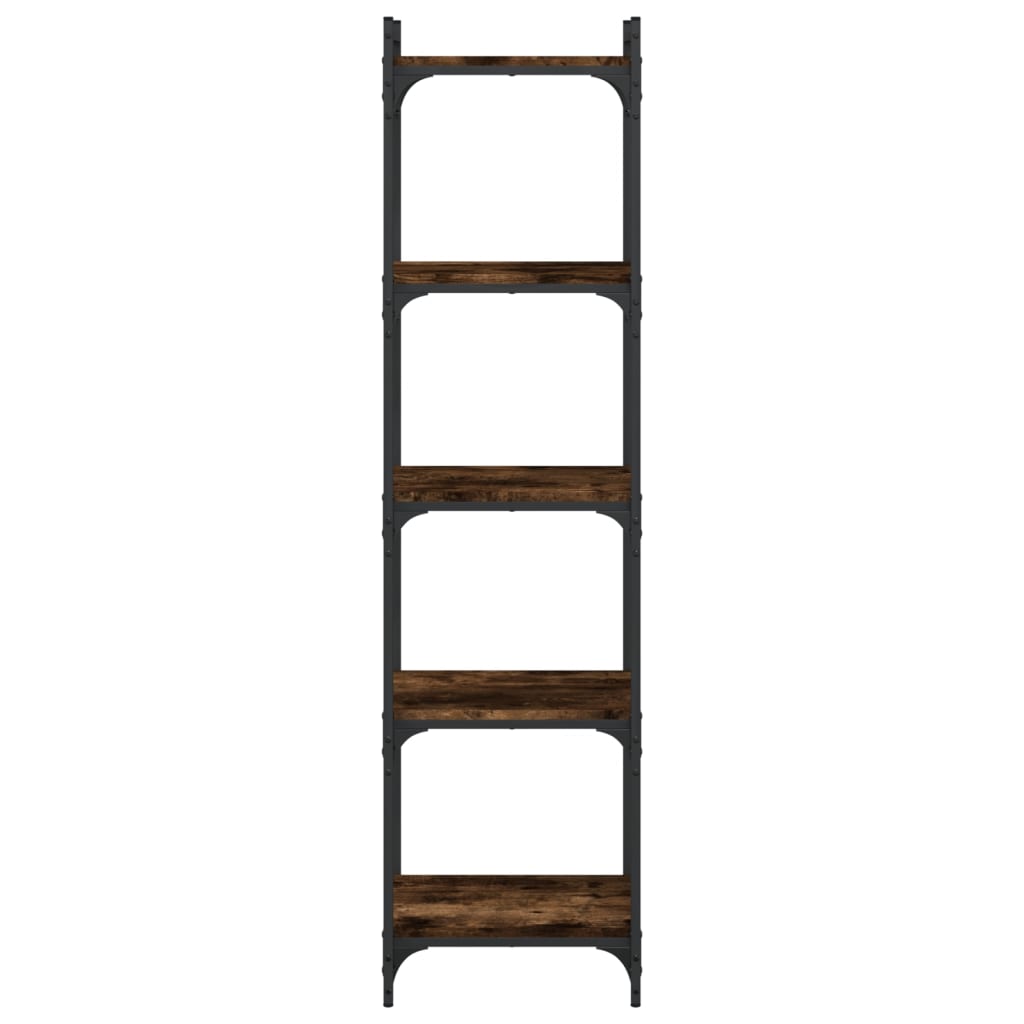 Libreria a 5 Ripiani Rovere Fumo 40x30x154 cm Legno Multistrato