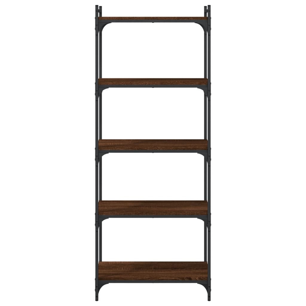 Libreria 5 Ripiani Rovere Marrone 60x30x154cm Legno Multistrato