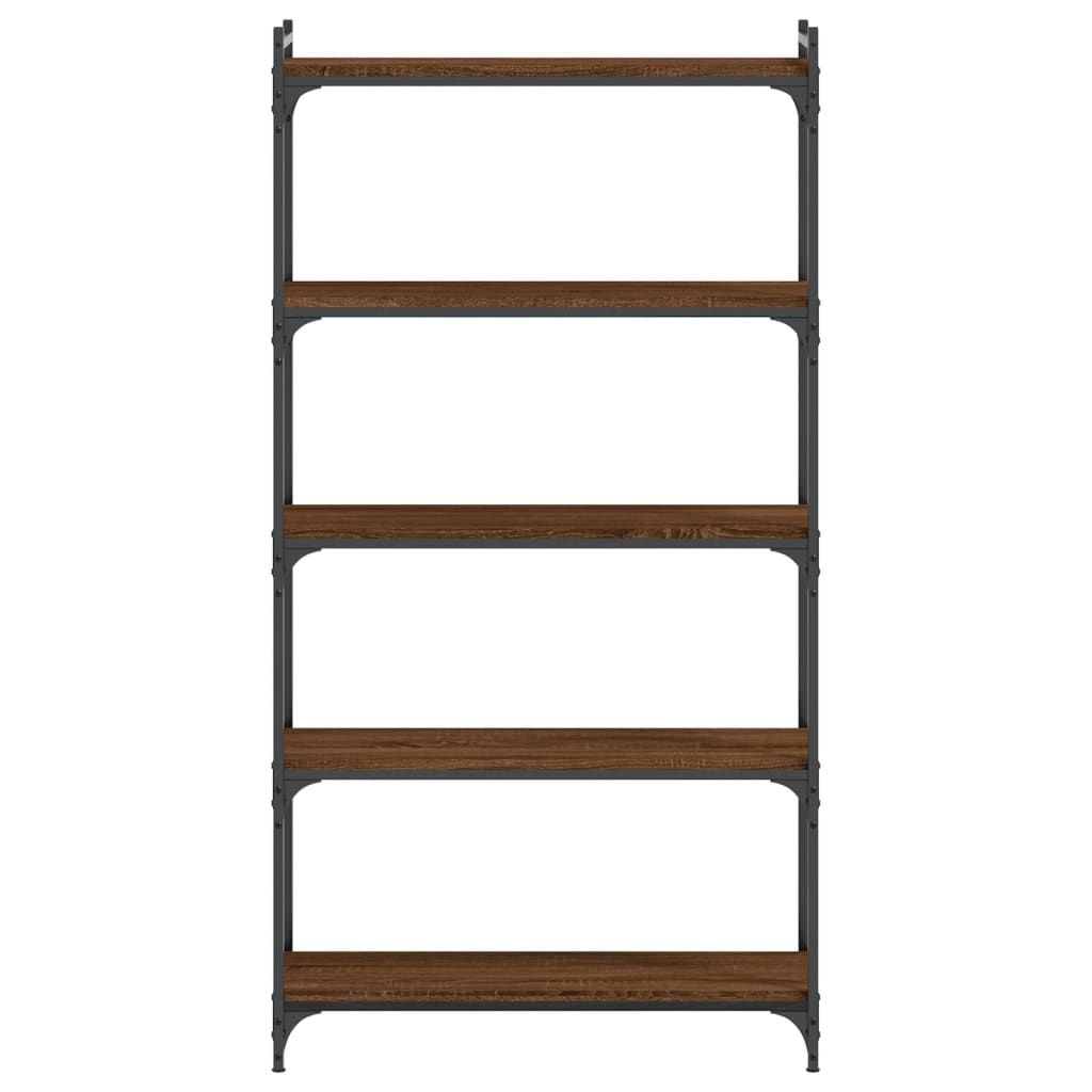 Libreria 5 Ripiani Rovere Marrone 80x30x154cm Legno Multistrato